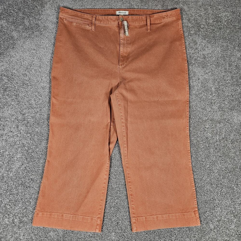 Madewell Slim Emmett Pants Womens 37 46X25 Orange Wide Leg Crop Boho